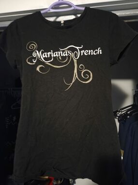 Alstyle Black Marianas Trench Graphic Tee with Gold Swirl